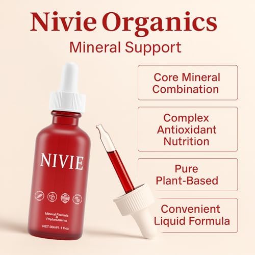 Nivie advanced mineral formula bottle showing key ingredients like ashwagandha and vitamin B12.