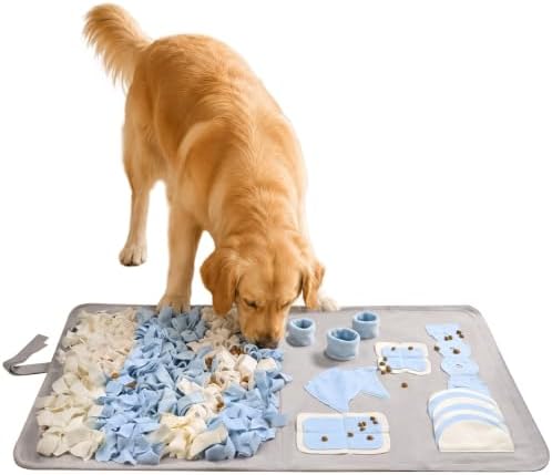 Grey dog snuffle mat laid flat