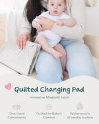 Lily Miles baby changing mat showing magnetic latch detail