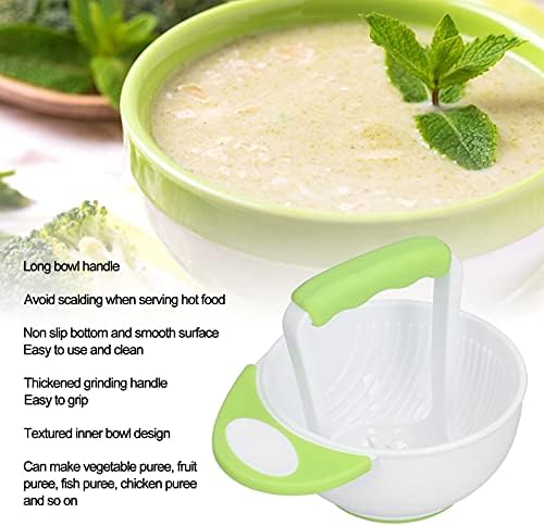 FTVOGUE food safe polypropylene baby bowl and thickened grinding handle set close up.
