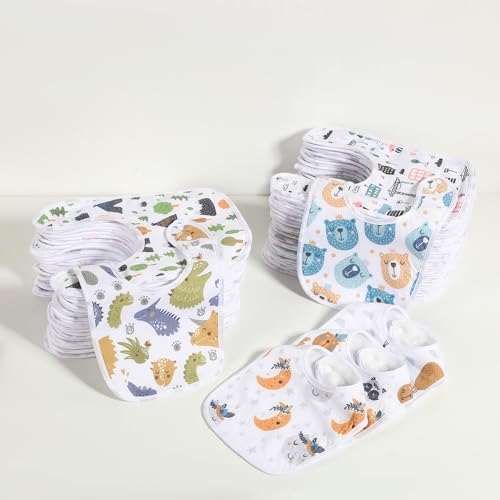 Gelisite teething bibs featuring adjustable snap button closure