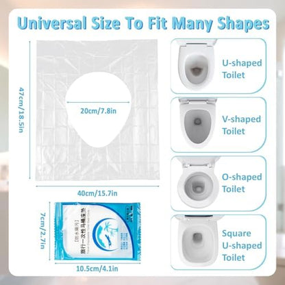 An open individually wrapped packet showing the unfolded waterproof plastic shield surface.