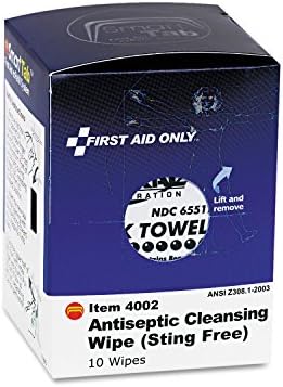 Alcohol free benzalkonium chloride wipes for painless first aid