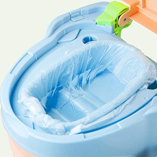 Toddler travel potty bag dimensions showing length and width measurements for universal chair compatibility