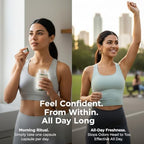 Single daily capsule dose of Parmint internal body deodorizer on a clean background.
