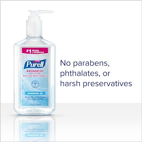 PURELL Advanced Hand Sanitizer Refreshing Gel, Clean Scent, 12 fl oz Pump Bottle (Pack of 12) - 3659-12 - Image 3