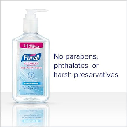 PURELL Advanced Hand Sanitizer Refreshing Gel, Clean Scent, 12 fl oz Pump Bottle (Pack of 12) - 3659-12 - Image 3