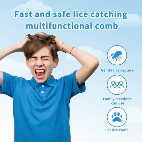 Four piece pack of plastic lice combs for dandruff and flea removal