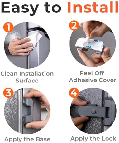 No-drill refrigerator security latch adhesive back