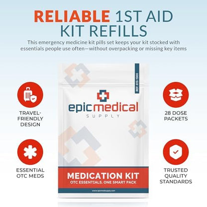 USA imported medication refill assortment showing unit dose labeling for safety.