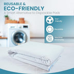 Epica quilted bed pad laid crosswise on a large mattress for leak protection