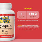 Natural Factors Lycopene softgels capsule close up view