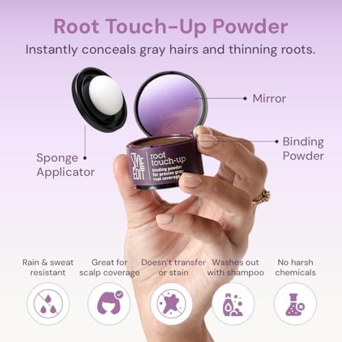 Style Edit gray hair cover up powder showing base sponge applicator removal
