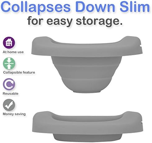 Top view of Kalencom reusable gray potty liner inside Potette base
