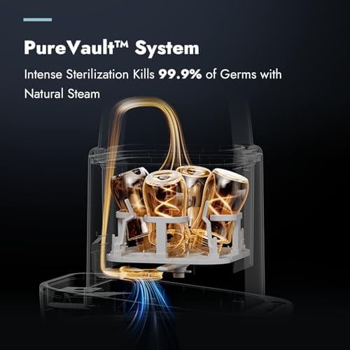 Top view of Papablic bottle washer capacity holding bottles and pump parts