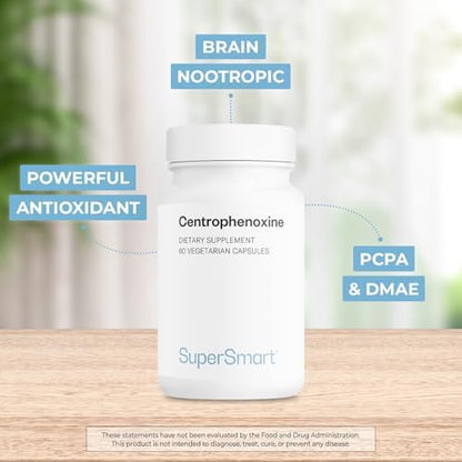 Supersmart Centrophenoxine meclofenoxate brain memory support bottle side panel