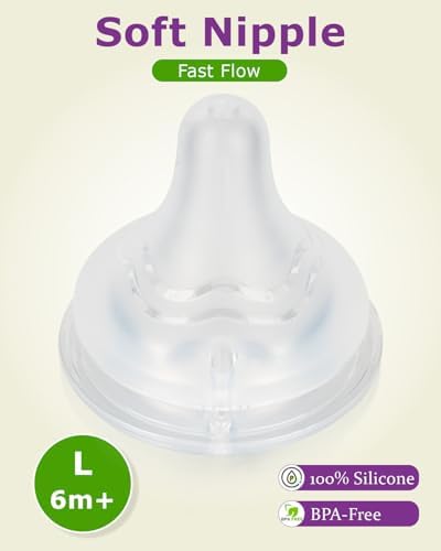 Lansinoh replacement baby bottle nipples standard flow size large close up