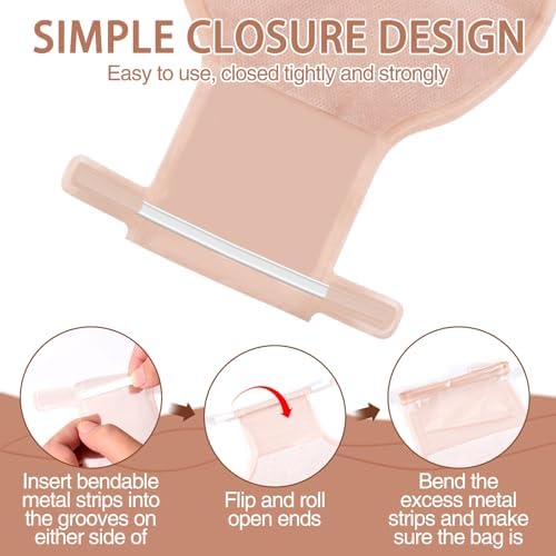 Close up view of the skin friendly hydrocolloid wafer on the Eyourlife one piece colostomy pouch