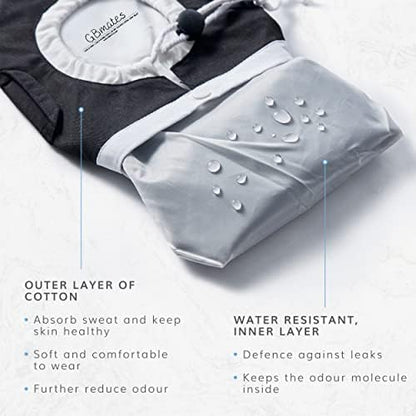 GBmates ileostomy pouch liner showing the secure buckle closure system.