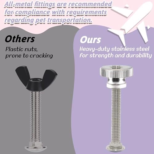 Heavy duty dog and cat kennel replacement parts showcasing the rust resistant threaded bolts.