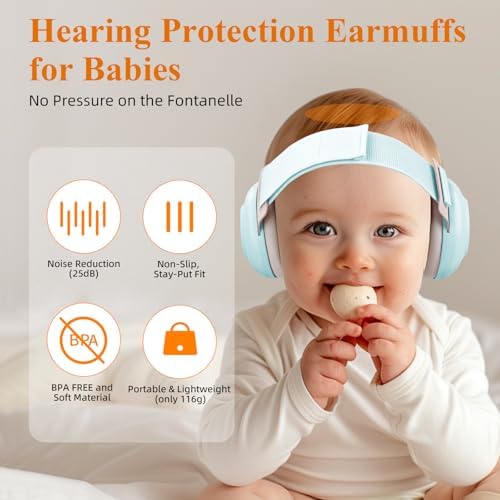 Side profile of Beboan noise cancelling baby earmuffs