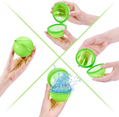 Soft rubber reusable water balloons separating on impact to create a gentle splash effect