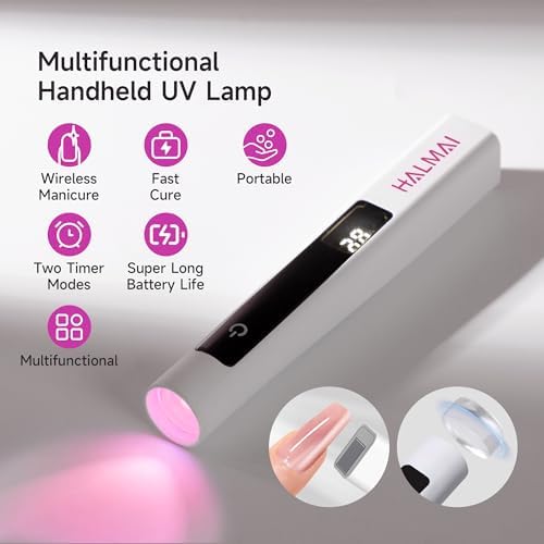 Handheld UV nail lamp with cat eye magnetic wand tool