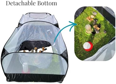Chicken Brooder with Cord Access Port & Detachable Base, Portable Pop Up Chicken Playpen for Chicks, Foldable Indoor Chicken Coop & Brooder Box, Small Animal Playpen for Rabbits, Puppies, Cats - Image 6