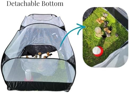 Chicken Brooder with Cord Access Port & Detachable Base, Portable Pop Up Chicken Playpen for Chicks, Foldable Indoor Chicken Coop & Brooder Box, Small Animal Playpen for Rabbits, Puppies, Cats - Image 6