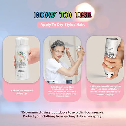 Hiesgie non-sticky washable hair color spray for adults and kids