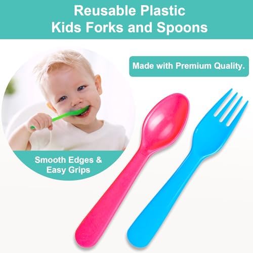Jawbush kids silverware set with vibrant assorted colors