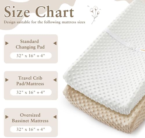 White and beige baby changing sheets neatly folded for nursery organization