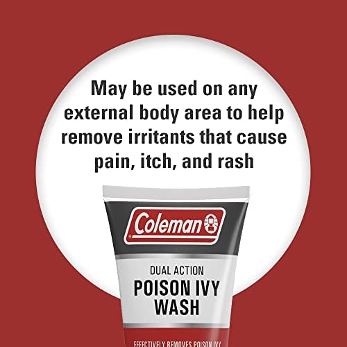 Authentic imported Coleman Poison Ivy Wash packaging detailing skin soothing properties.