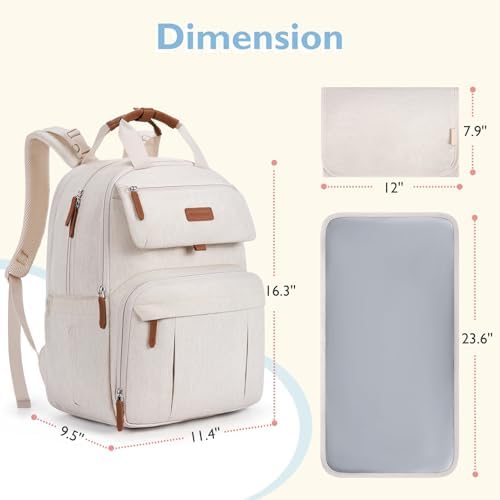 Portable changing pad included with the baby bag