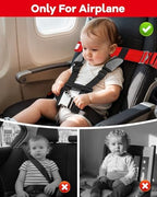 Duythy toddler flight safety harness installed on airplane seat