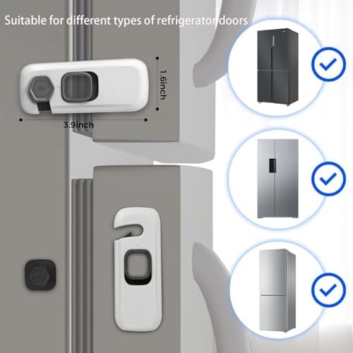HFengQ adhesive fridge safety lock rotating mechanism close up