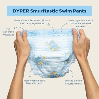 Dyper Smurftastic swim diaper Smurf character design