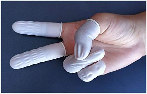 ANSLYQA protective latex finger cots being used during a delicate crafting and jewelry cleaning process