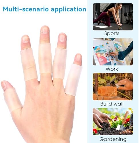 Soft non slip silicone sleeve applied to an index finger for arthritis pain relief