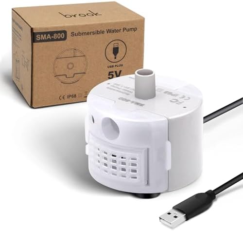 Submersible pet fountain replacement motor with connected USB power cable