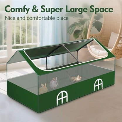 Small Animal Playpen,Rabbit Play Pen, Guinea Pig Cages for Indoor Outdoor,Portable Chicken Coop,Puppy Play Pen with Waterproof Floor for Guinea Pig,Chicken,Hamsters, Hedgehogs,Bunny, Green L - Image 7