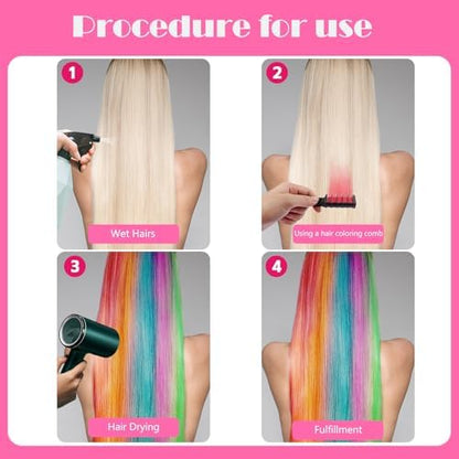 Close up of hair chalk comb applicator for easy styling