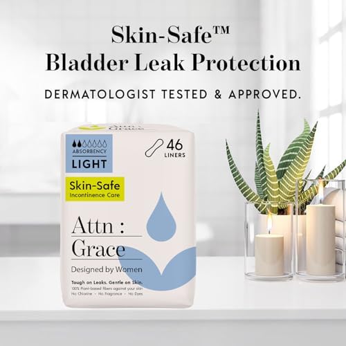 Attn: Grace breathable incontinence liners showing 7.5 inch length and thin profile.