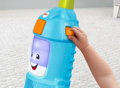 Imported Fisher-Price toddler push toy showing the power switch and battery compartment layout.