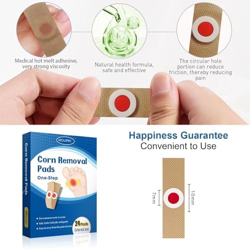 Instructions for use on the back of the MQUPIN corn removal pads box.