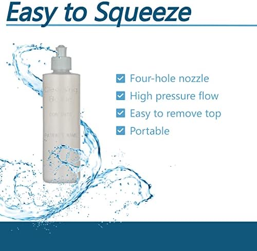 A single transparent 240 milliliter baby peri wash bottle highlighting the clear graduated measurement markings.