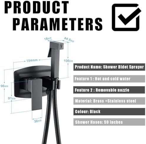 Installation components of Wrkmh bidet sprayer set