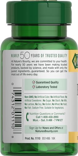 Nature's Bounty Potassium 99mg caplets dietary facts panel