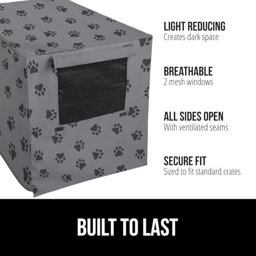Gorilla Grip light reducing dog crate cover with rolled up side flaps