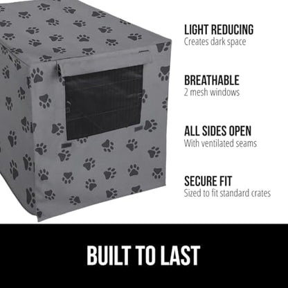 Gorilla Grip light reducing dog crate cover with rolled up side flaps